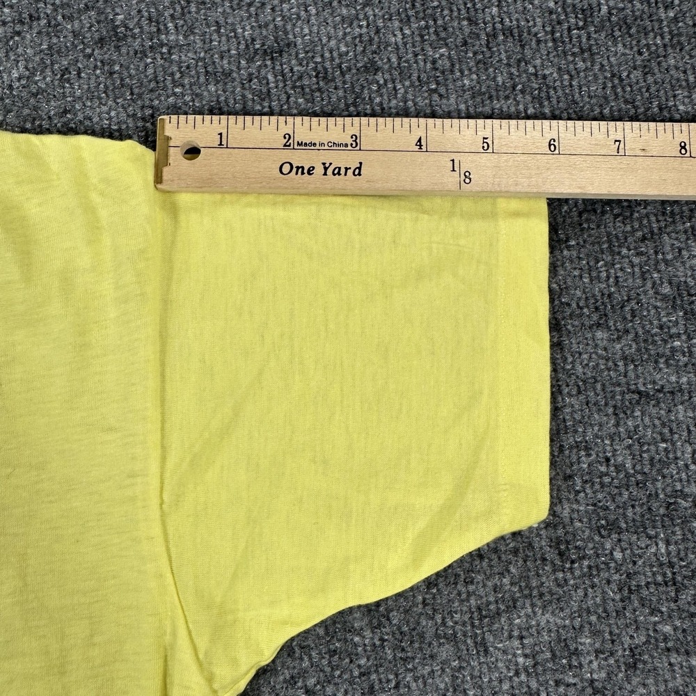 Vintage Maine Moose Shirt Mens Small Yellow Hanes 50/50 Graphic Made USA 80s - Picture 7 of 8